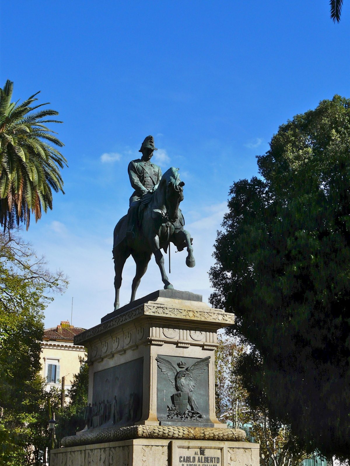 Equestrian statue of Carlo Alberto in Rome Italy