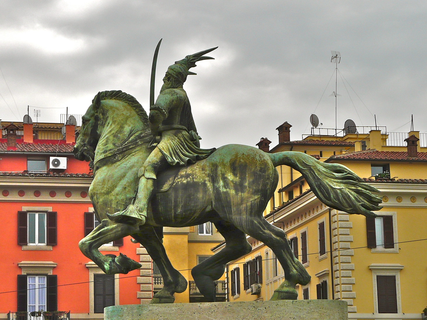 Equestrian statue of Kastrioti Skanderbeg in Rome Italy