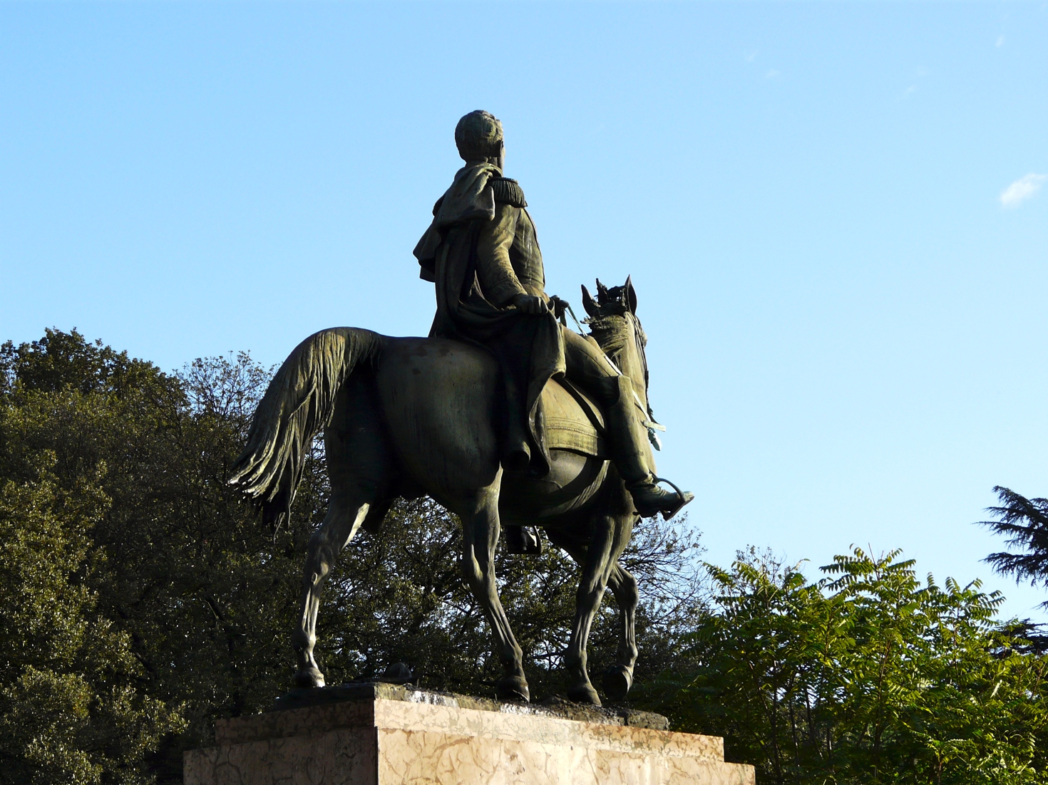 Equestrian statue of Simon Bolivar in Rome Italy