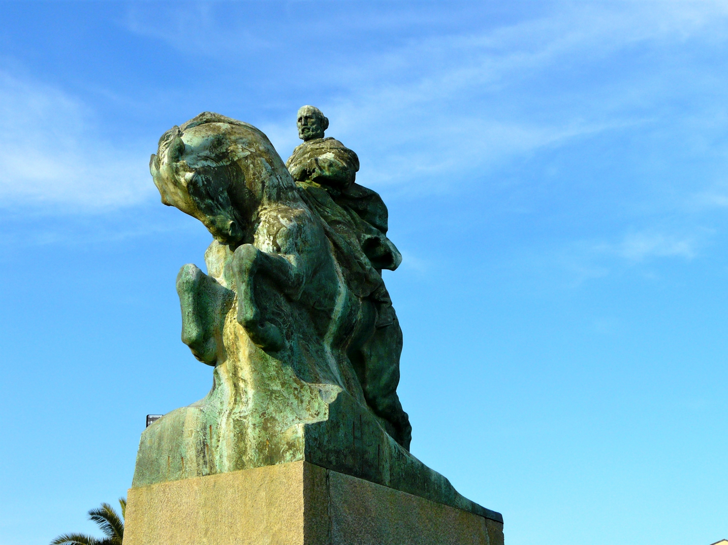 Equestrian statue of Giuseppe Garibaldi in Savona Italy