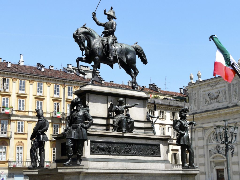 Equestrian statue of Carlo Alberto in Turin Italy
