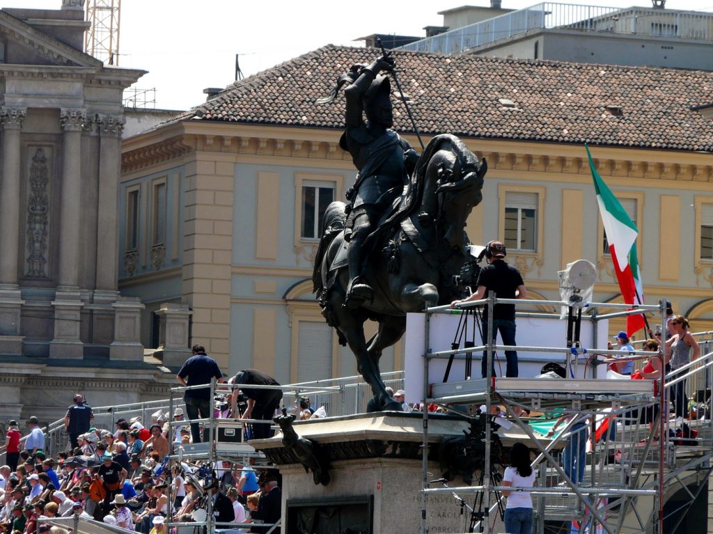 Equestrian statue of Emanuele Filiberto di Savoia in Turin Italy