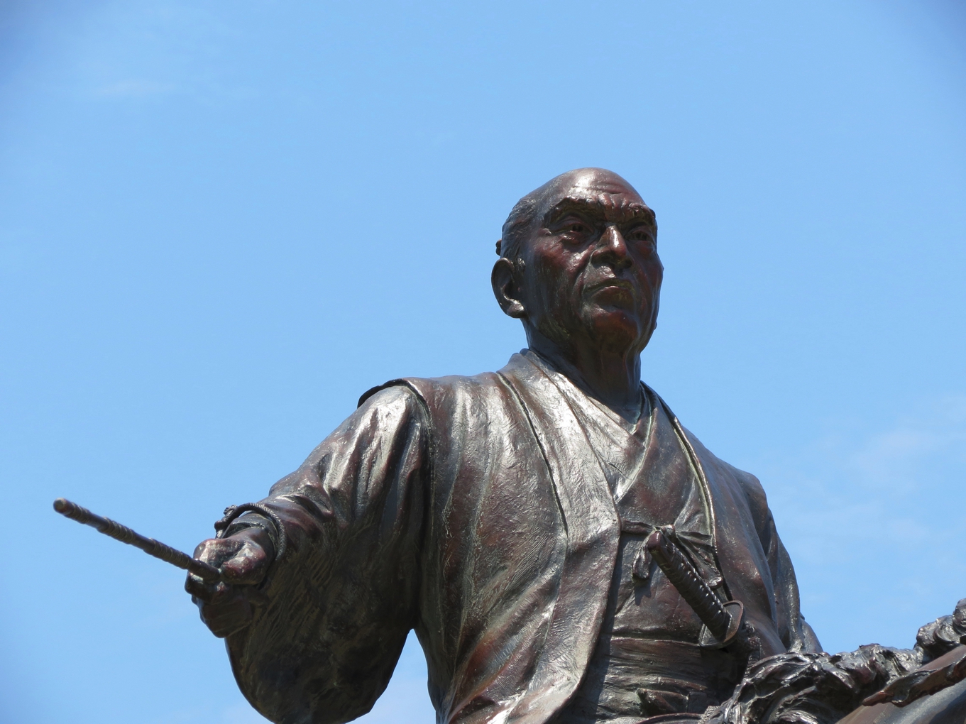 Equestrian statue of Todo Takatora in Imabari Japan