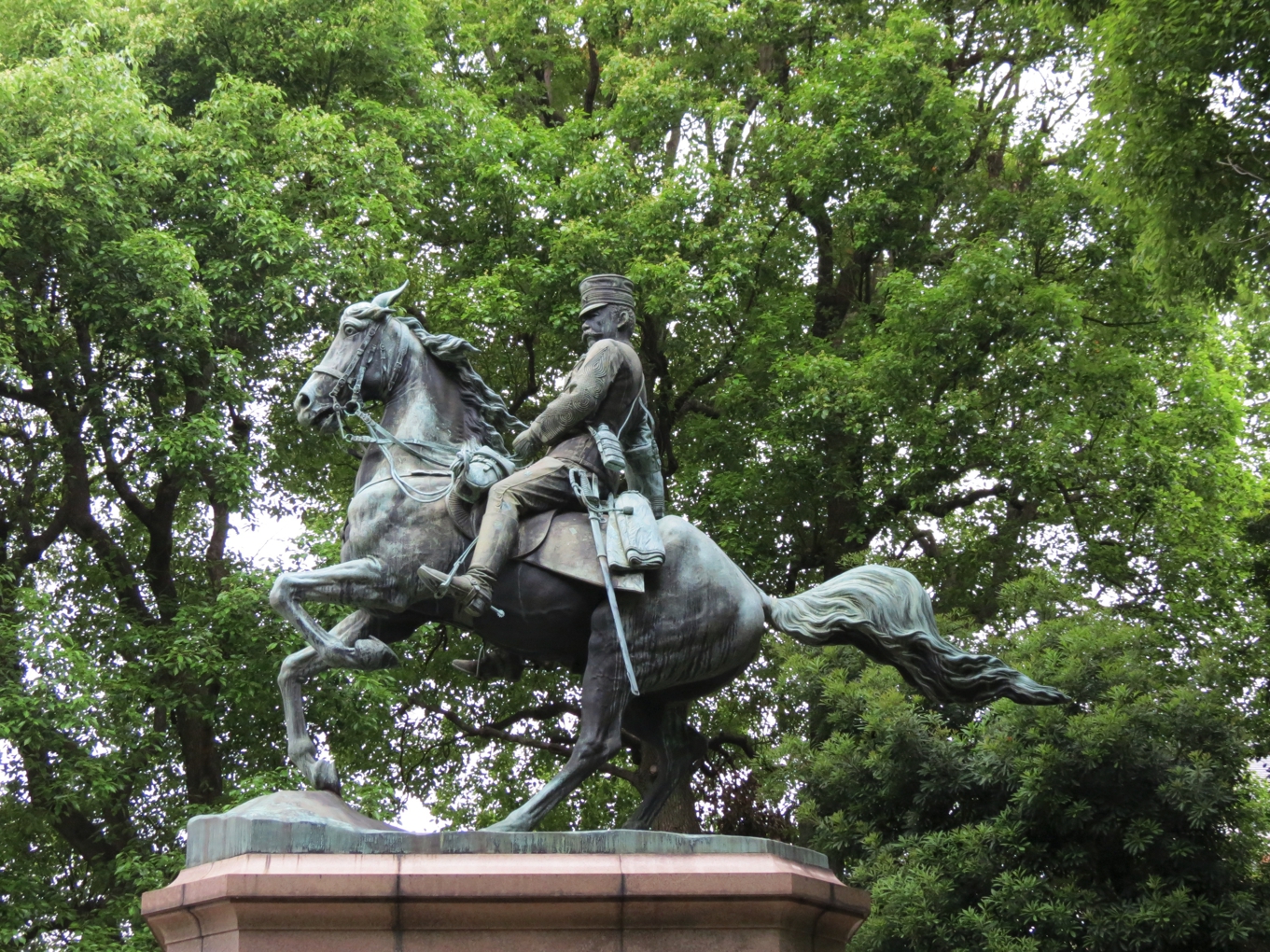 Equestrian statue of Kitashirakawa Yoshihisa in Tokyo Japan