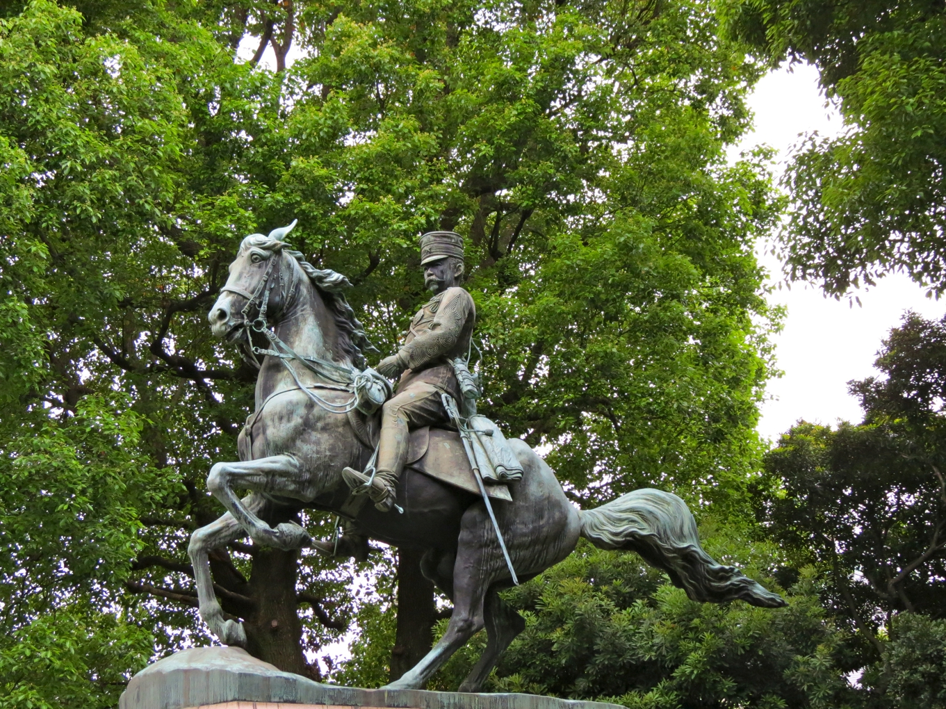 Equestrian statue of Kitashirakawa Yoshihisa in Tokyo Japan