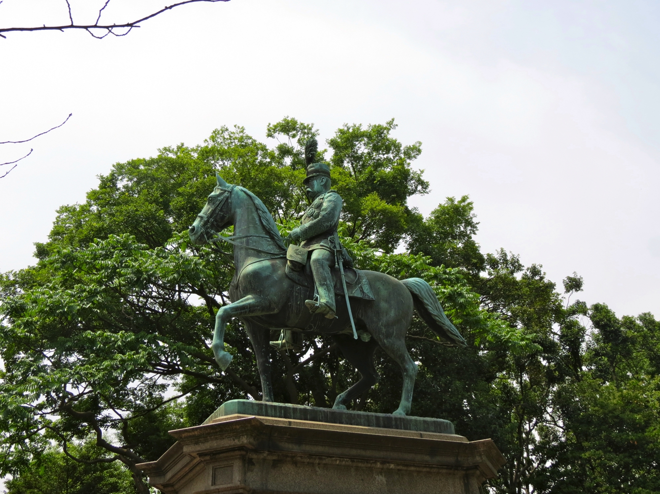 Equestrian statue of Komatsunomiya Akihito in Tokyo Japan