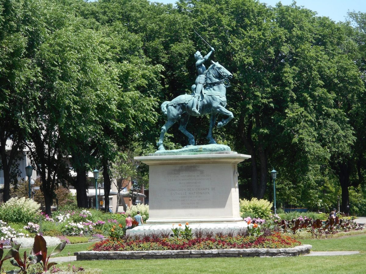 Equestrian statue of Jeanne d'Arc in Quebec City, Quebec Canada