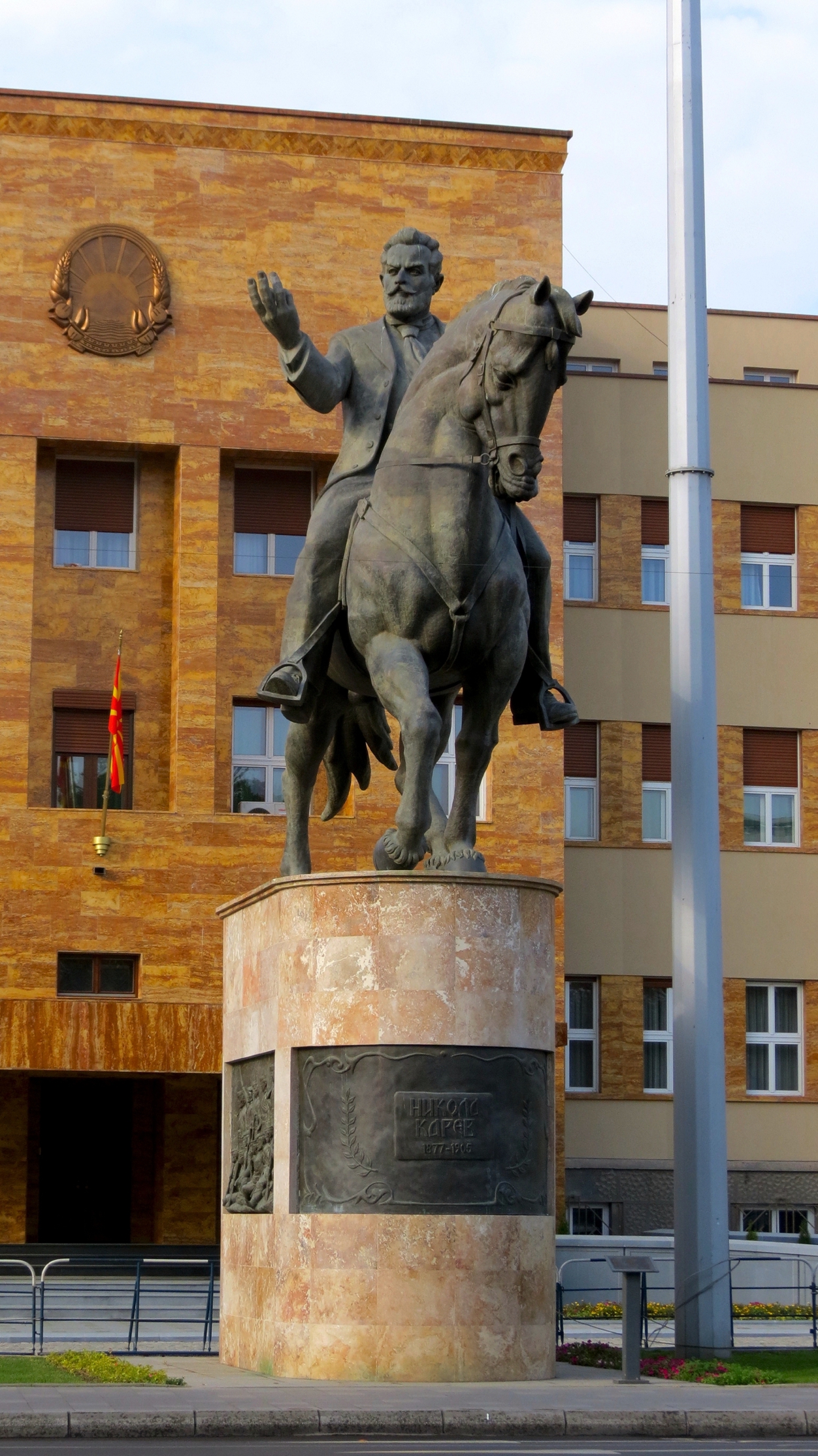 Equestrian statue of Nikola Karev in Skopje Macedonia