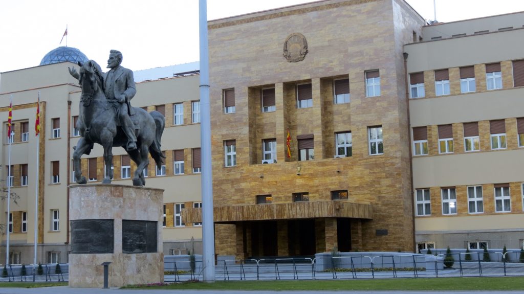 Equestrian statue of Nikola Karev in Skopje Macedonia