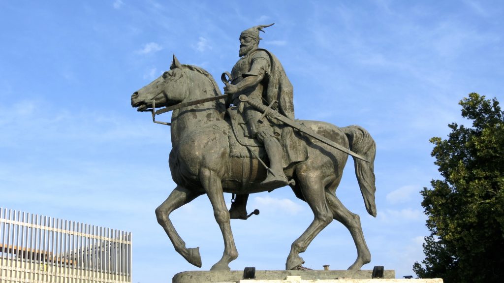 Equestrian statue of Kastrioti Skanderbeg in Skopje Macedonia