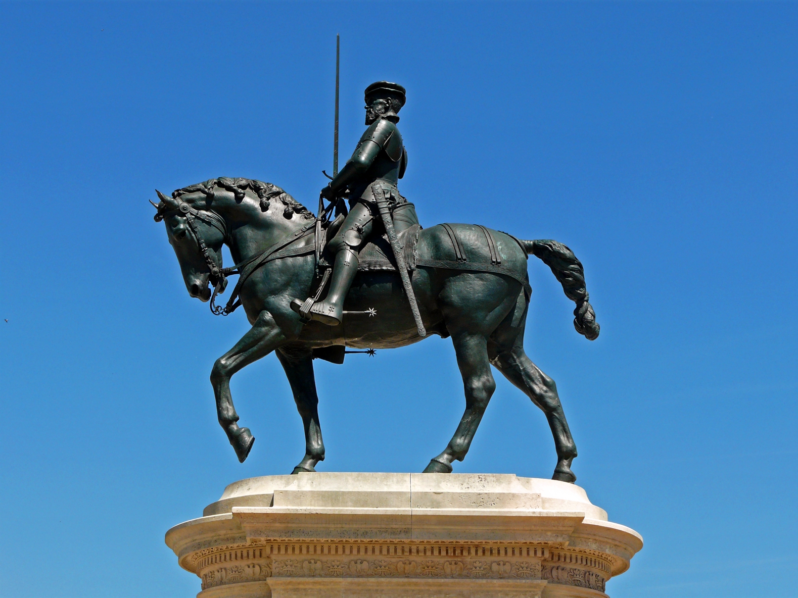Equestrian statue of Anne de Montmorency in Chantilly France