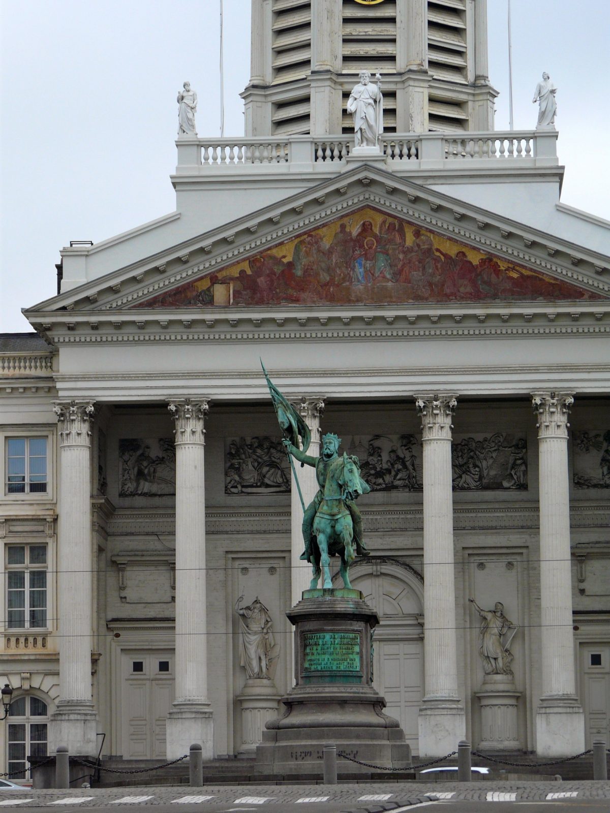 Equestrian statue of Godefroid de Bouillon in Brussels Belgium