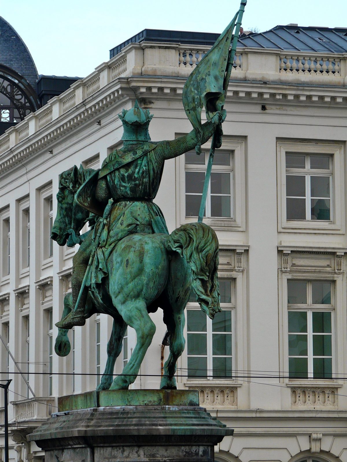 Equestrian statue of Godefroid de Bouillon in Brussels Belgium