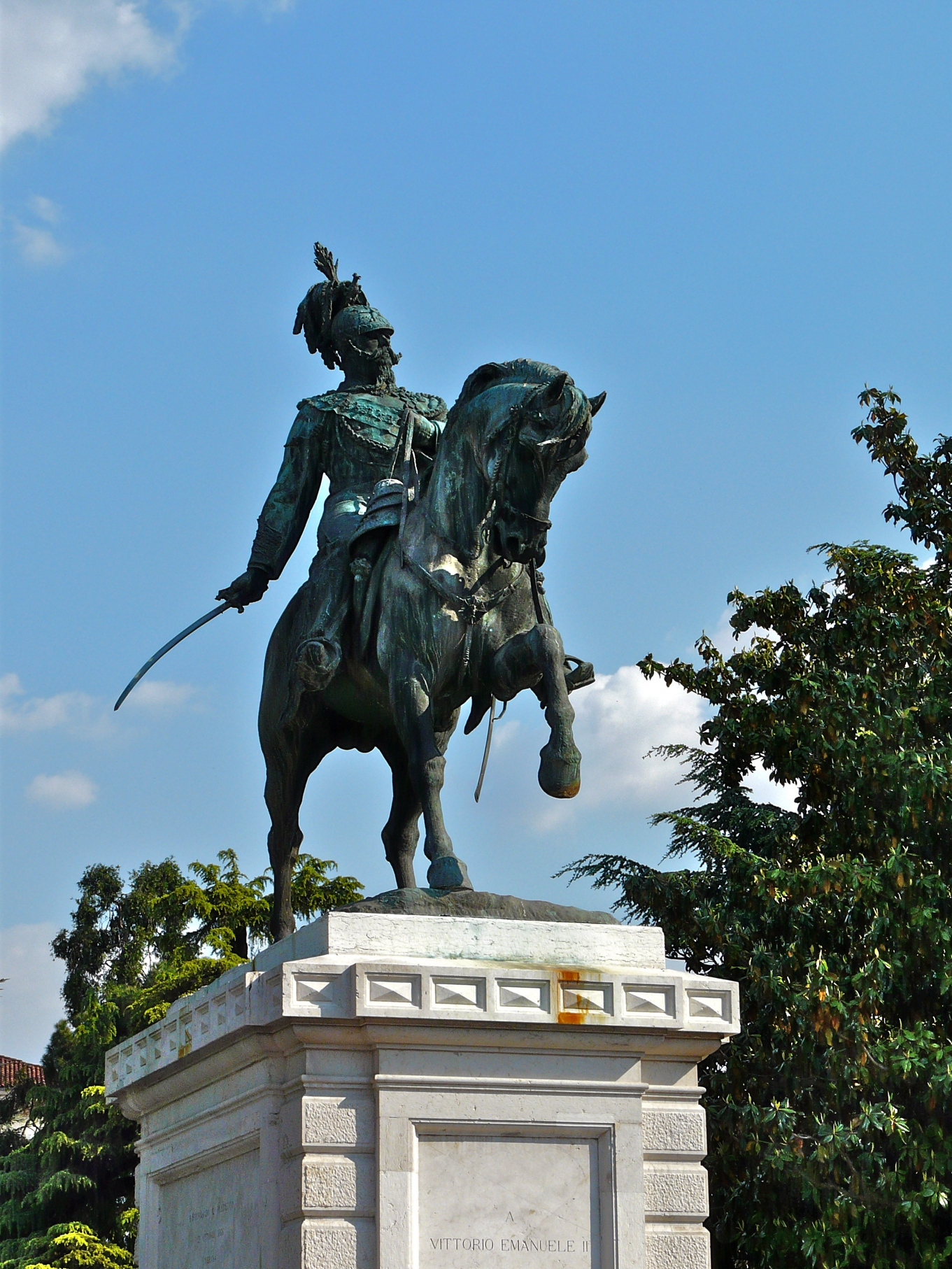 Equestrian statue of Vittorio Emanuele ll in Verona Italy
