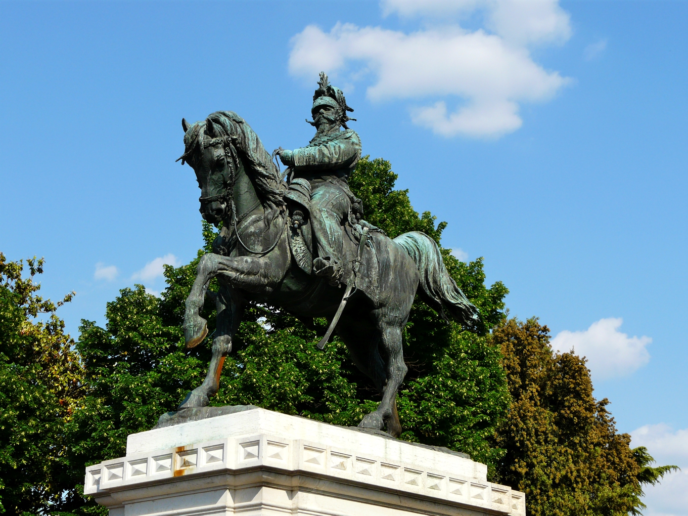 Equestrian statue of Vittorio Emanuele ll in Verona Italy