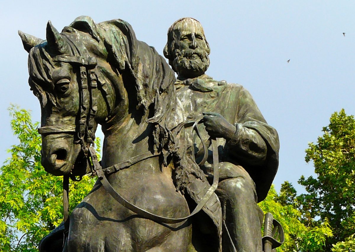 Equestrian statue of Giuseppe Garibaldi in Verona Italy