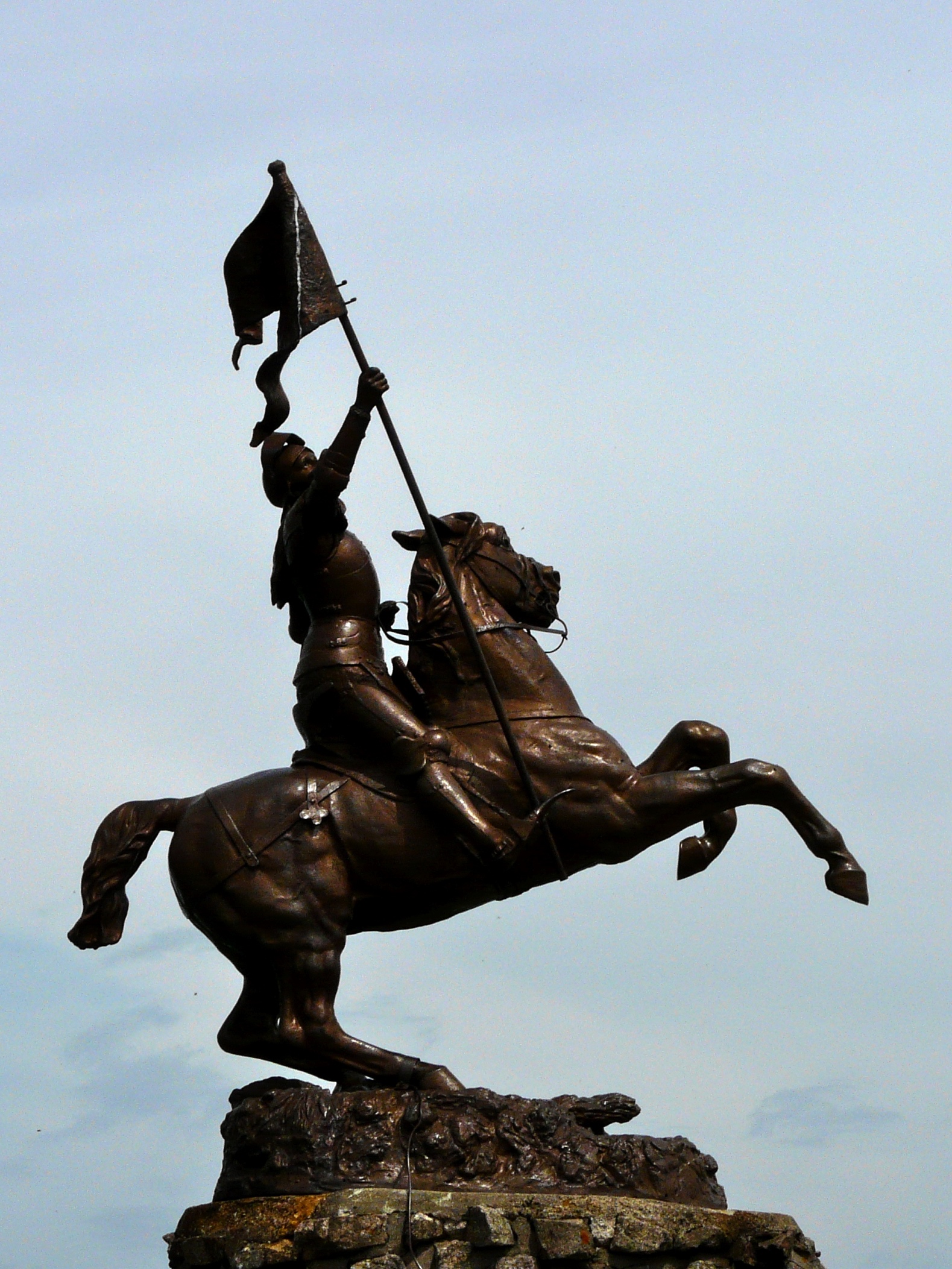 Equestrian statue of Jeanne d'Arc in Ballon d'Alsace France