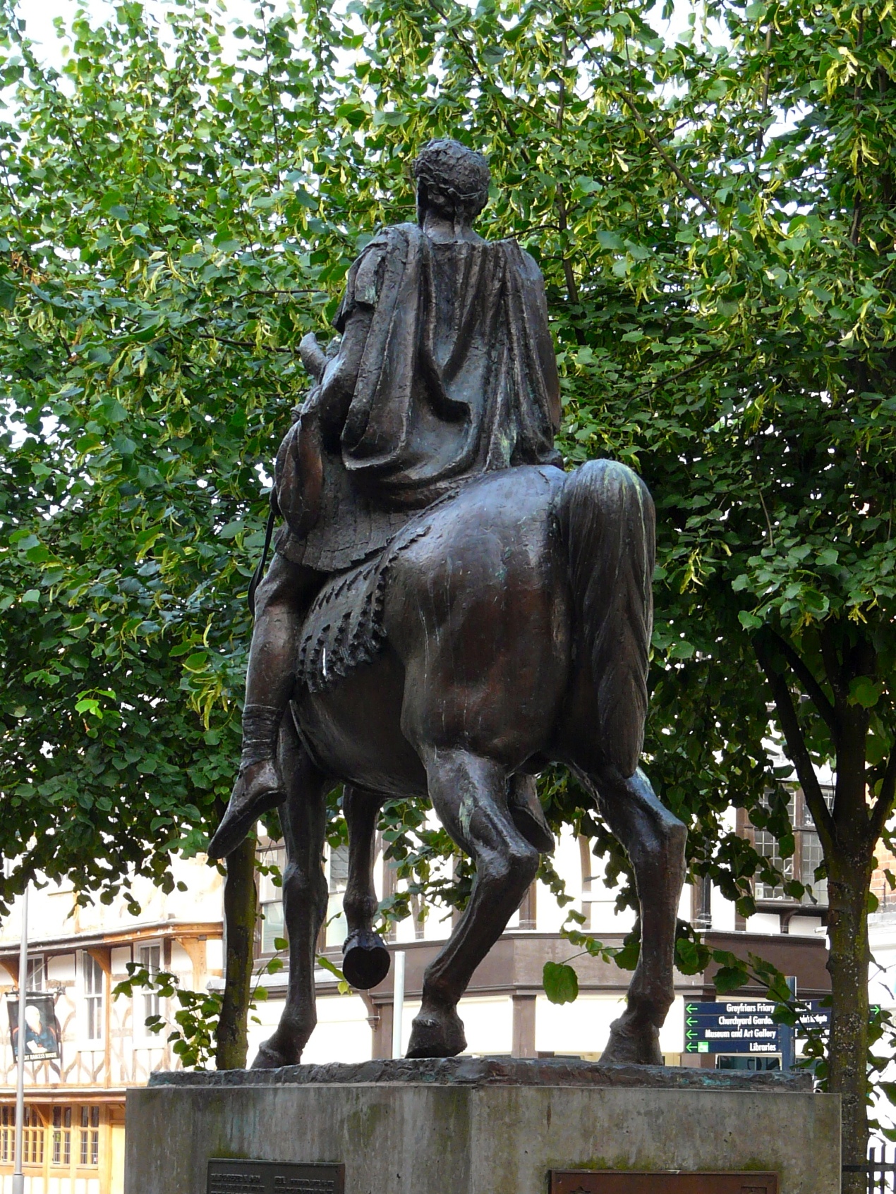 Equestrian Statue Of Emperor Nerva In Gloucester Uk