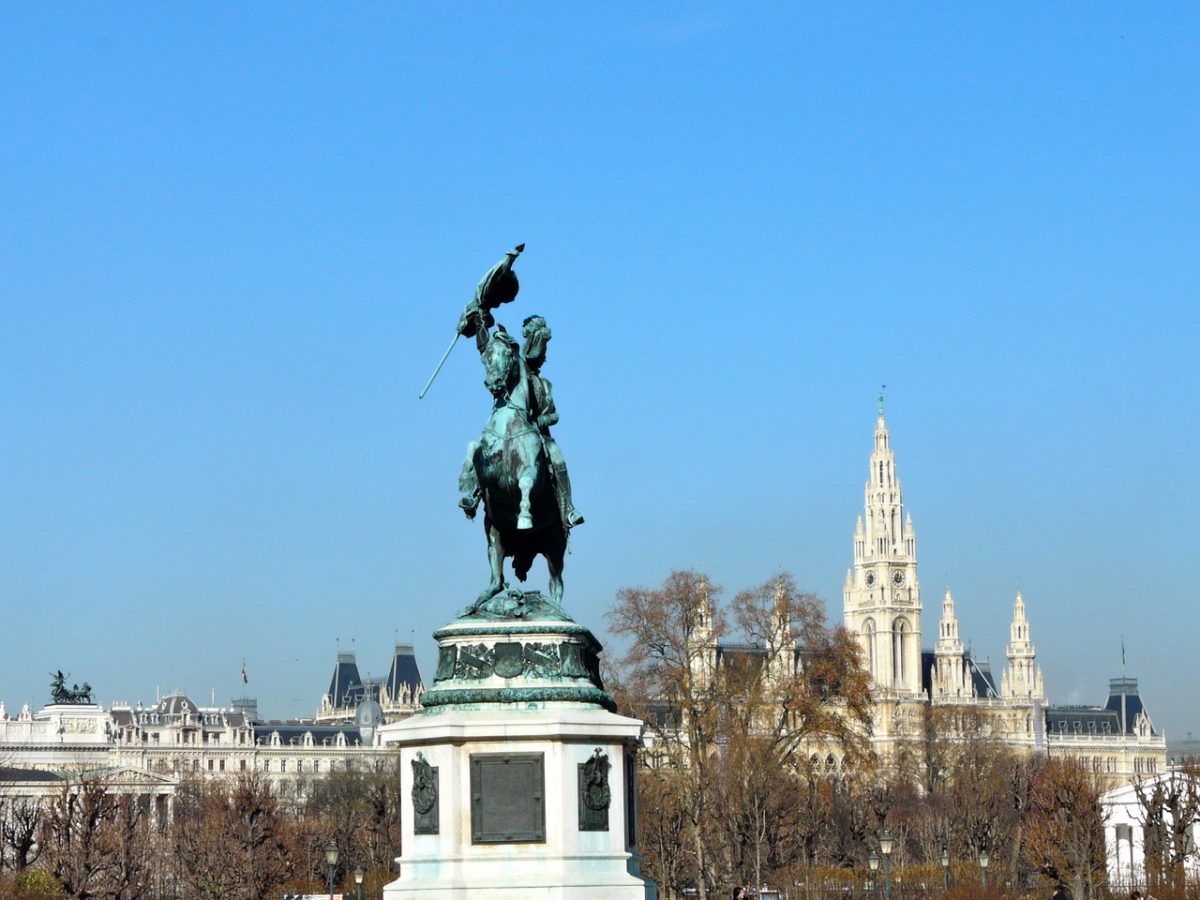 Equestrian statue of Karl von OesterreichTeschen in Vienna Austria