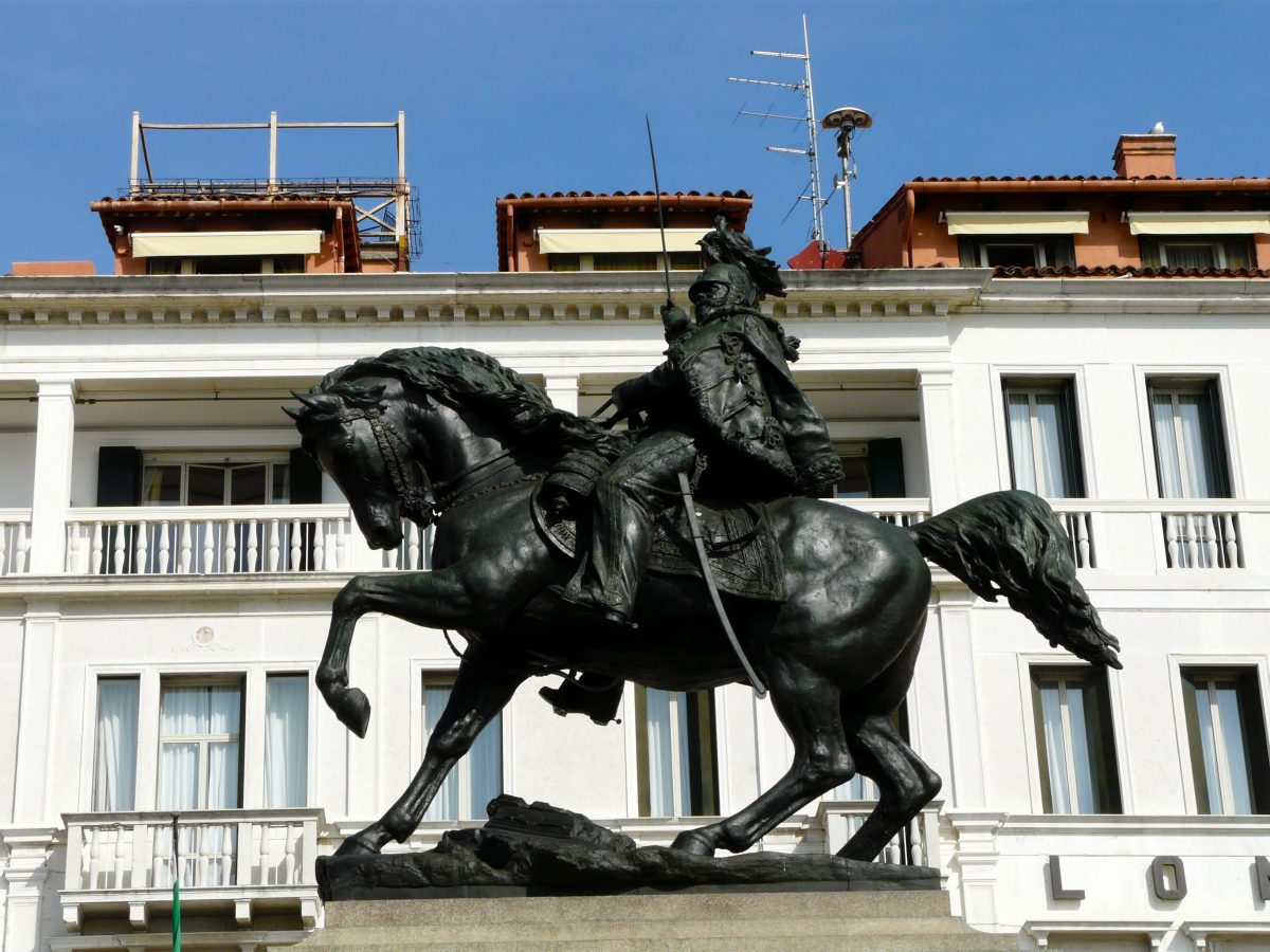 Equestrian statue of Vittorio Emanuele ll in Venice Italy