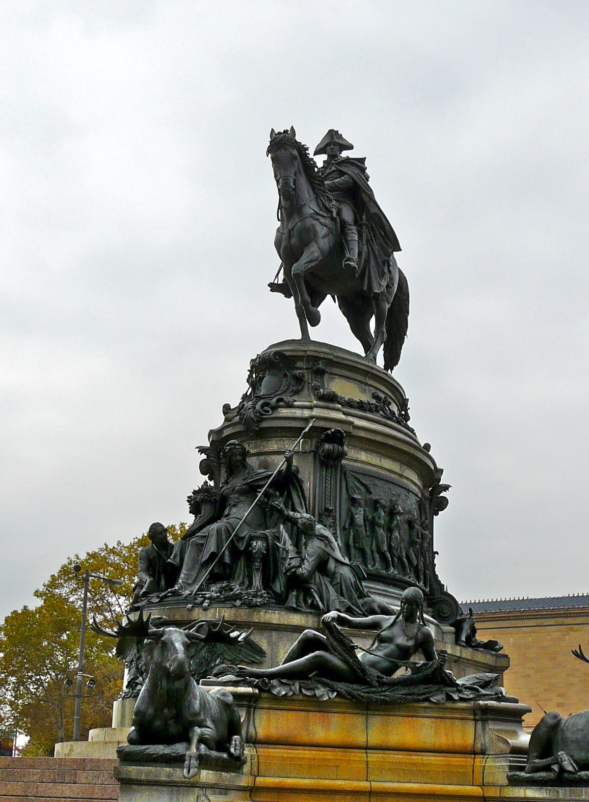Equestrian statue of Washington in PA Philadelphia US