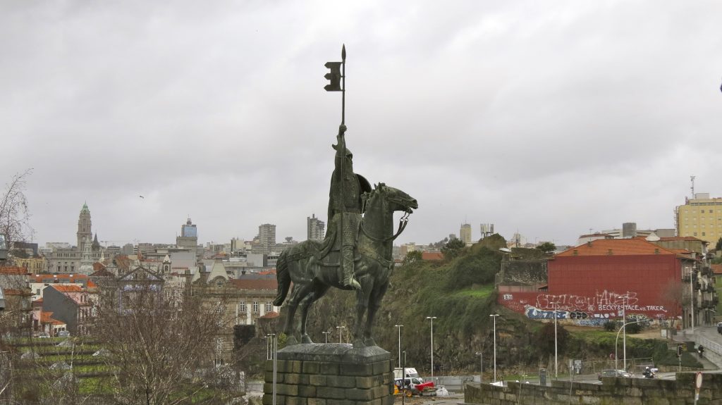 Equestrian statue of Vimara Peres in Porto Portugal