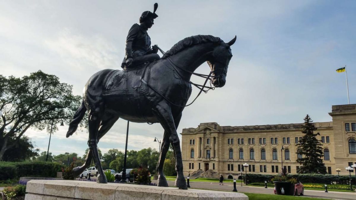 Equestrian statue of Queen Elisabeth II in Regina, Saskatchewan Canada