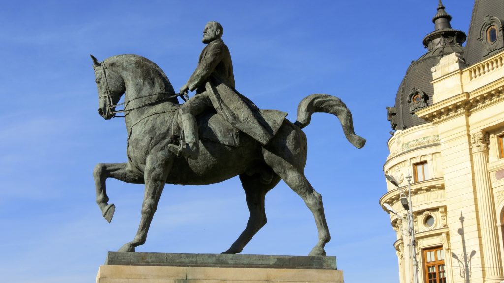 Equestrian statue of Carol I in Bucharest Romania