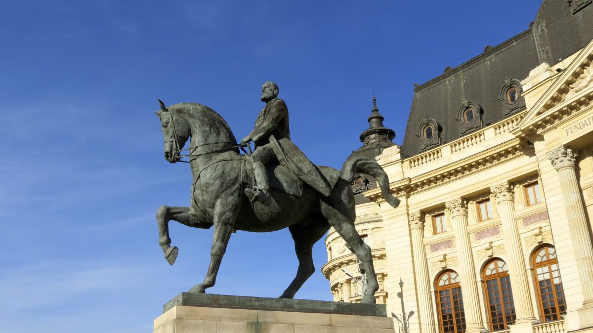 Equestrian statue of Carol I in Bucharest Romania