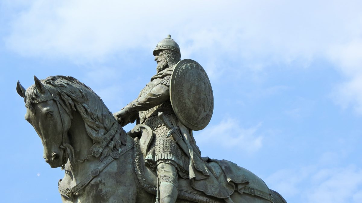 Equestrian statue of Yuri Dolgoruky in Moscow Russia