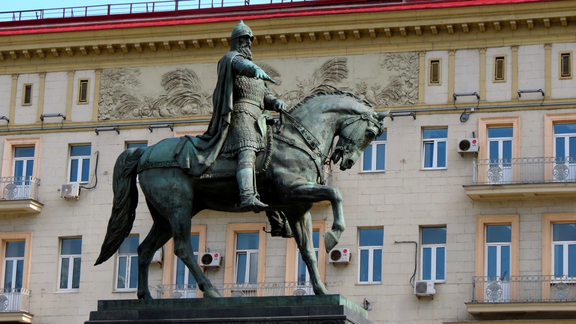 Equestrian statue of Yuri Dolgoruky in Moscow Russia