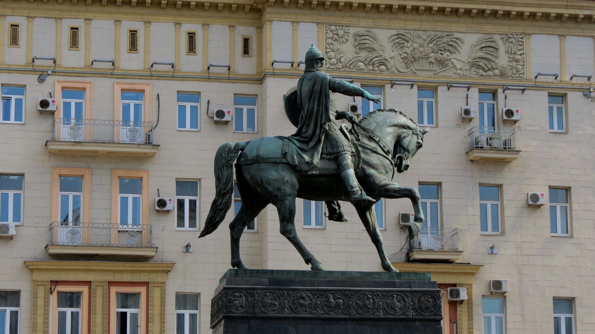 Equestrian statue of Yuri Dolgoruky in Moscow Russia
