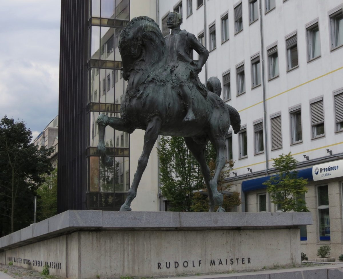 Equestrian statue of Rudolf Maister in Ljubljana Slovenia