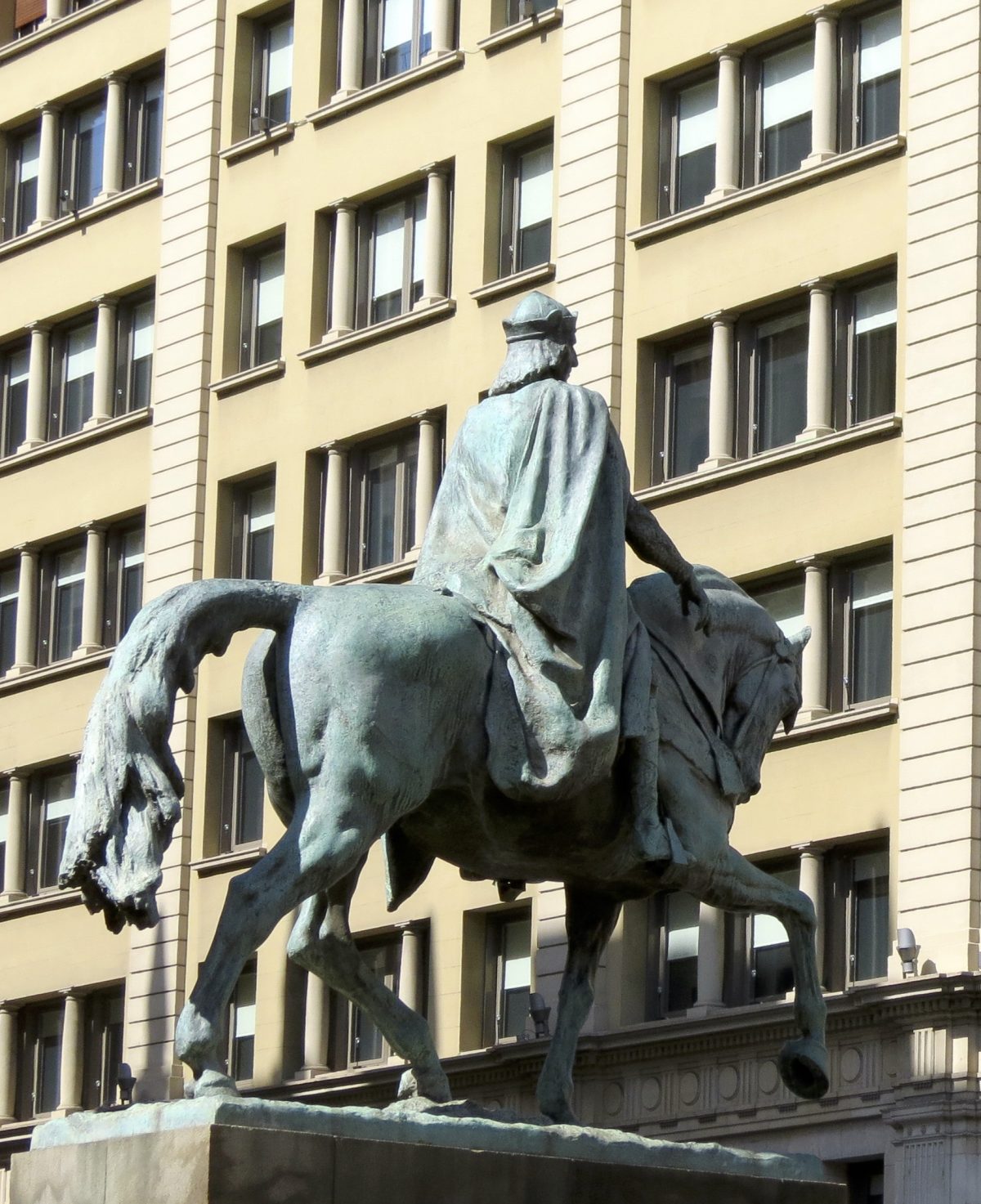 Equestrian statue of Ramon Berenguer lll in Barcelona Spain