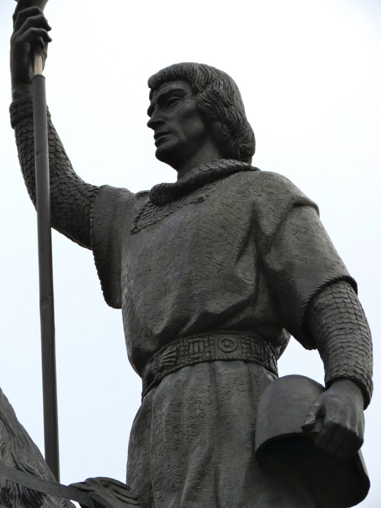 Equestrian statue of Diego Rodriguez Porcelos in Burgos Spain