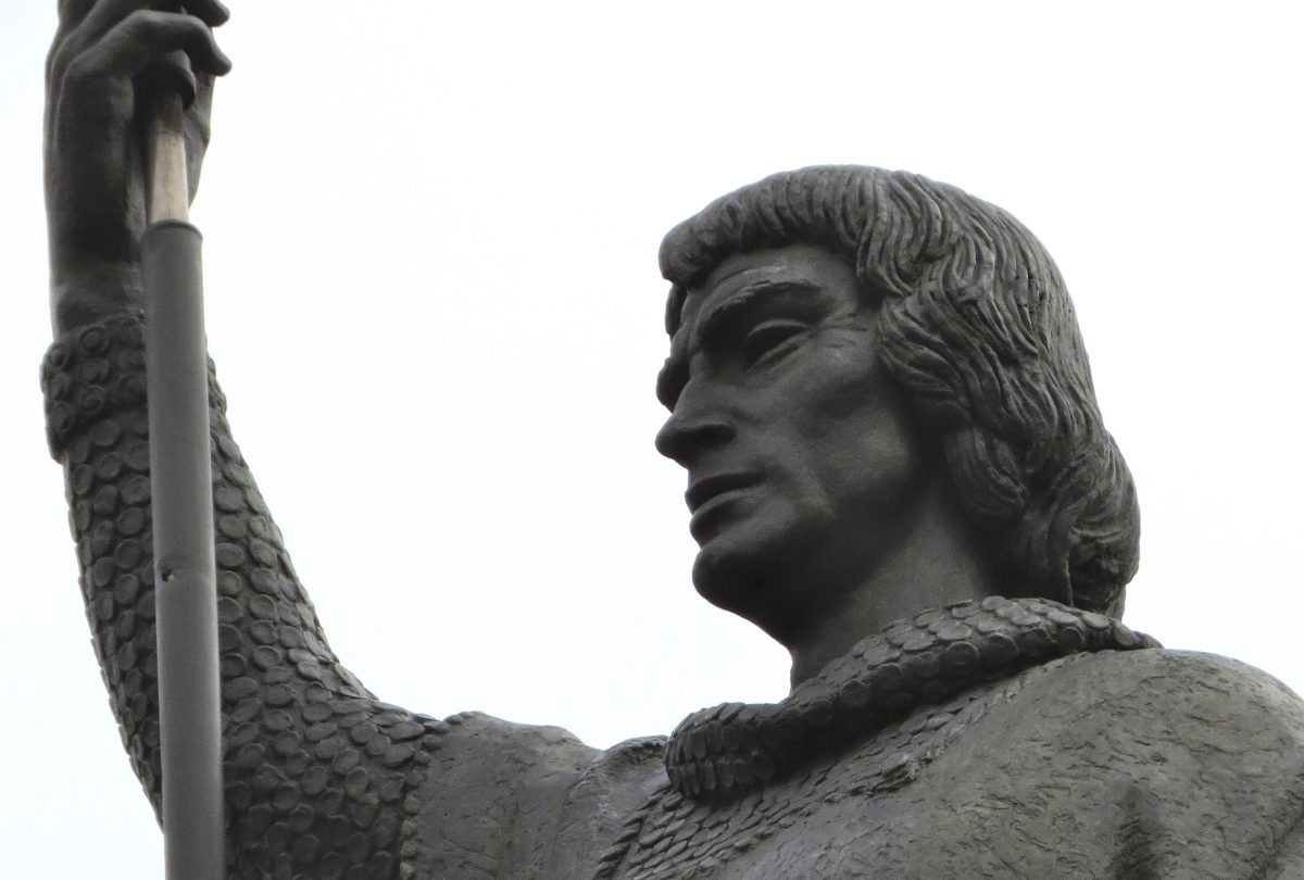 Equestrian statue of Diego Rodriguez Porcelos in Burgos Spain