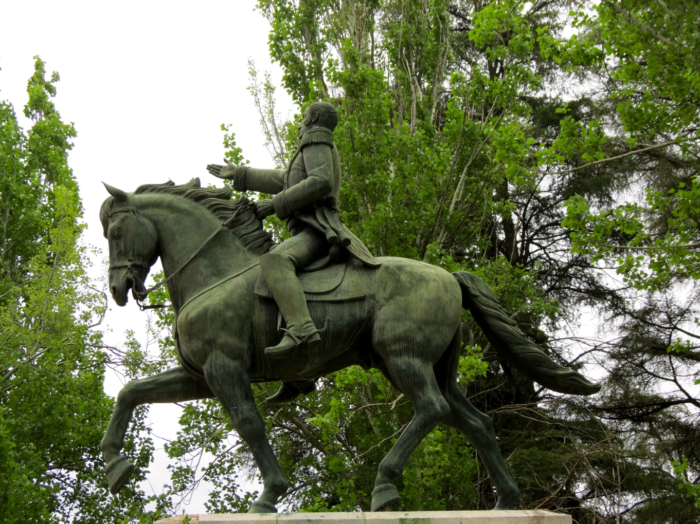 Equestrian statue of Simon Bolivar in Madrid Spain