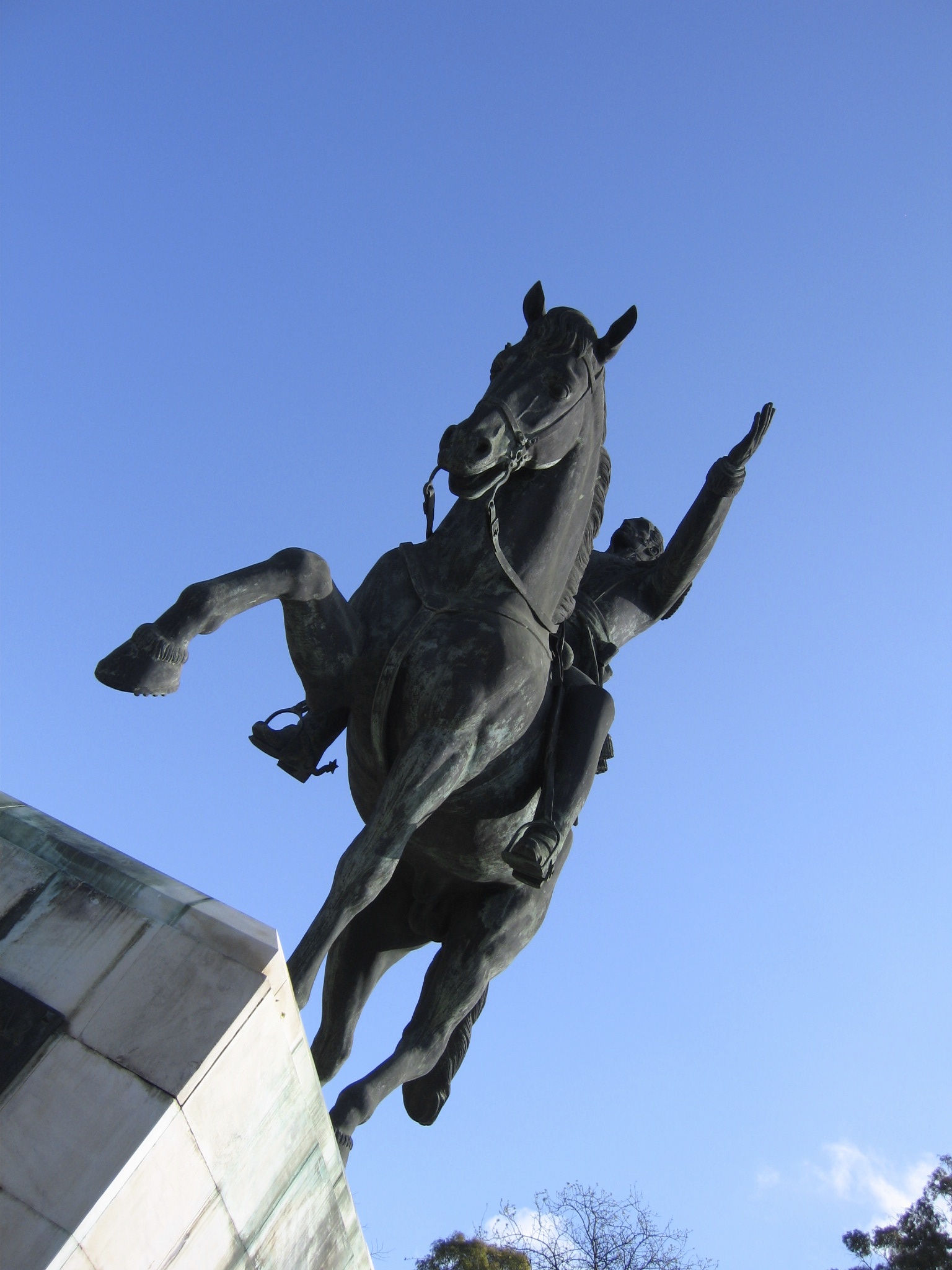 Equestrian statue of Simon Bolivar in Sevilla Spain