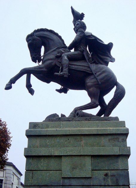 Equestrian statue of Bernardo O'Higgins in Talca Chile