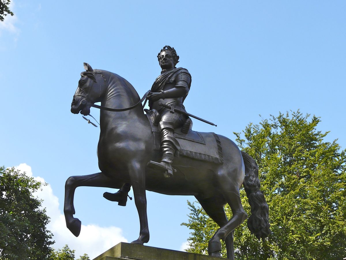 Equestrian statue of George I in Birmingham UK