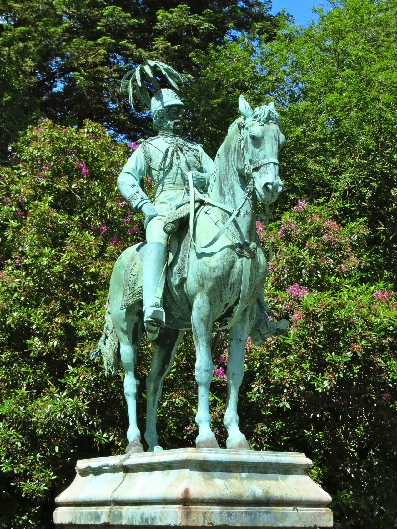 Equestrian statue of Hugh Henry Rose in Liphook UK