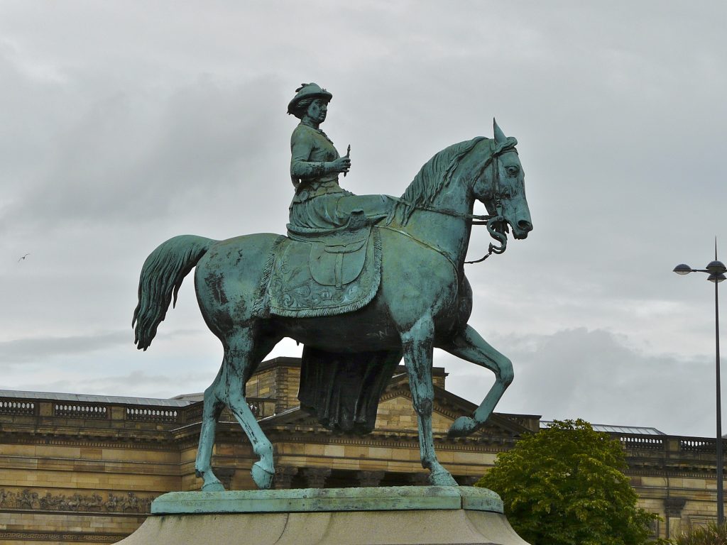 Equestrian statue of Queen Victoria in Liverpool UK
