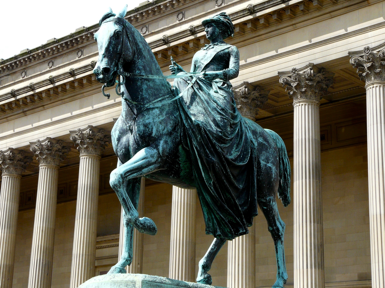 Equestrian statue of Queen Victoria in Liverpool UK