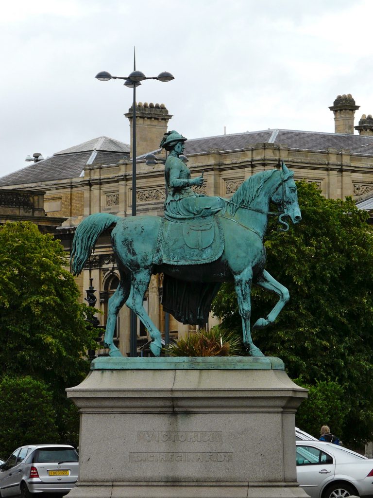 Equestrian statue of Queen Victoria in Liverpool UK