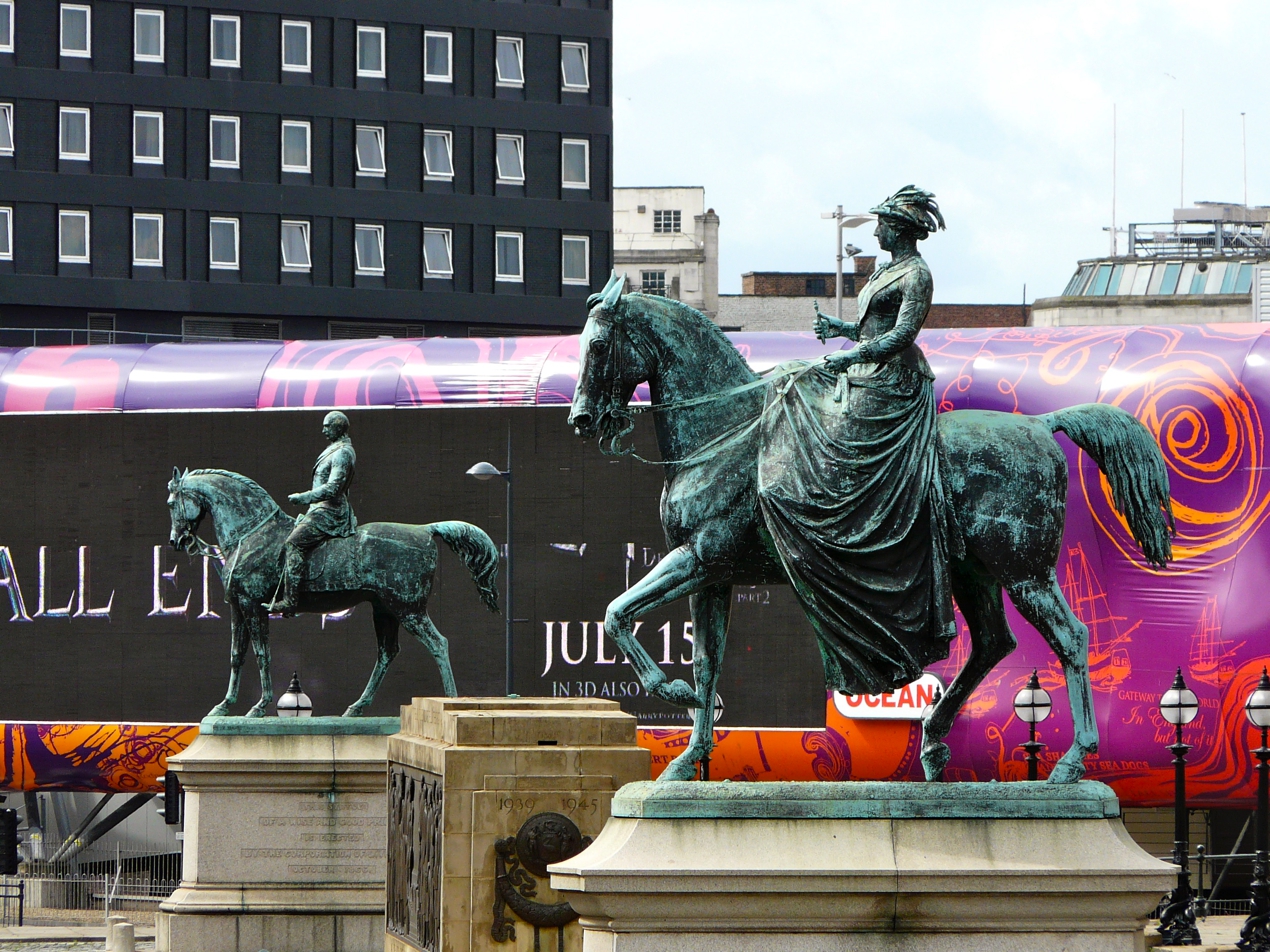Equestrian statue of Queen Victoria in Liverpool UK