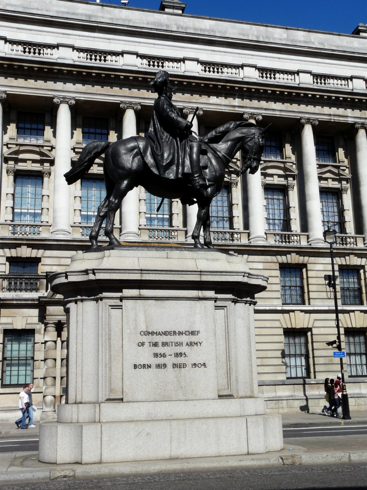 Equestrian statue of Duke of Cambridge in London UK