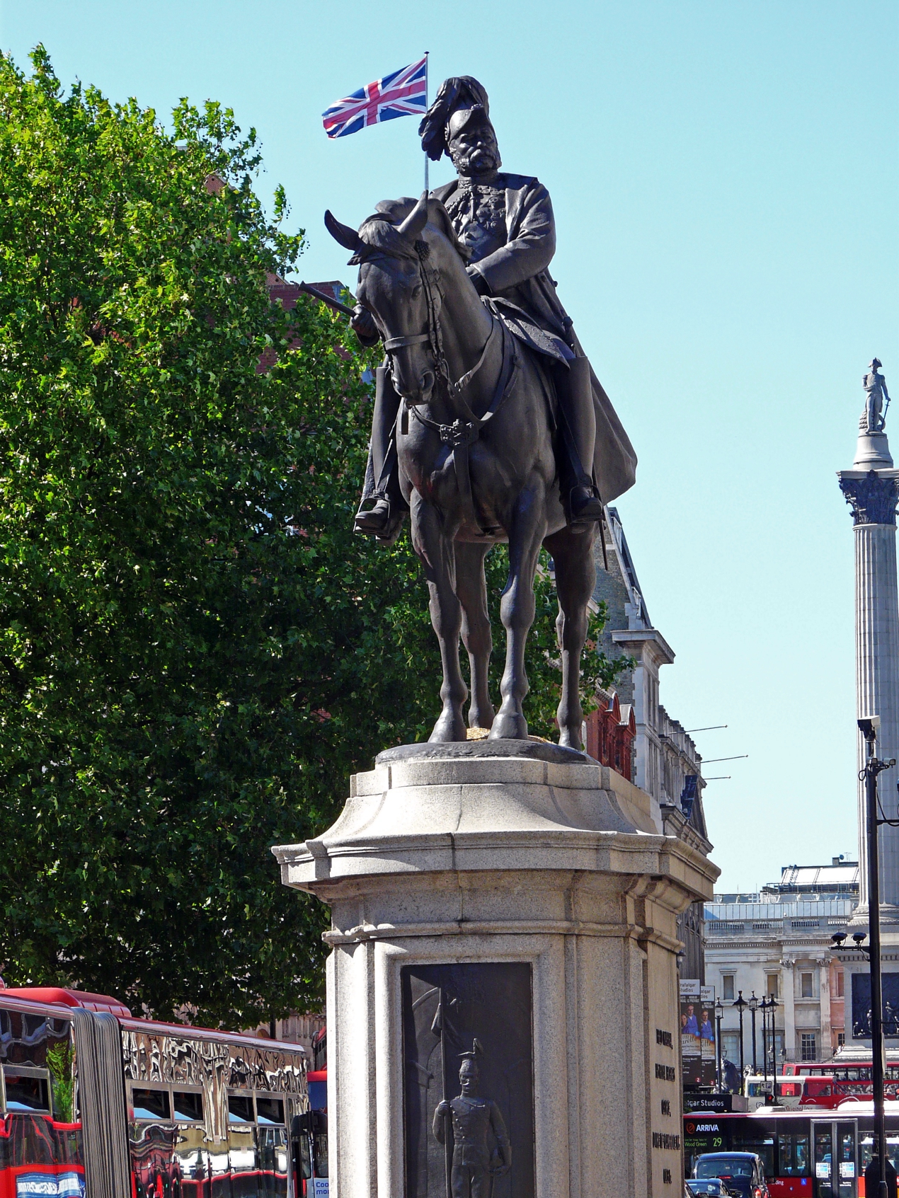 Equestrian statue of Duke of Cambridge George in London UK