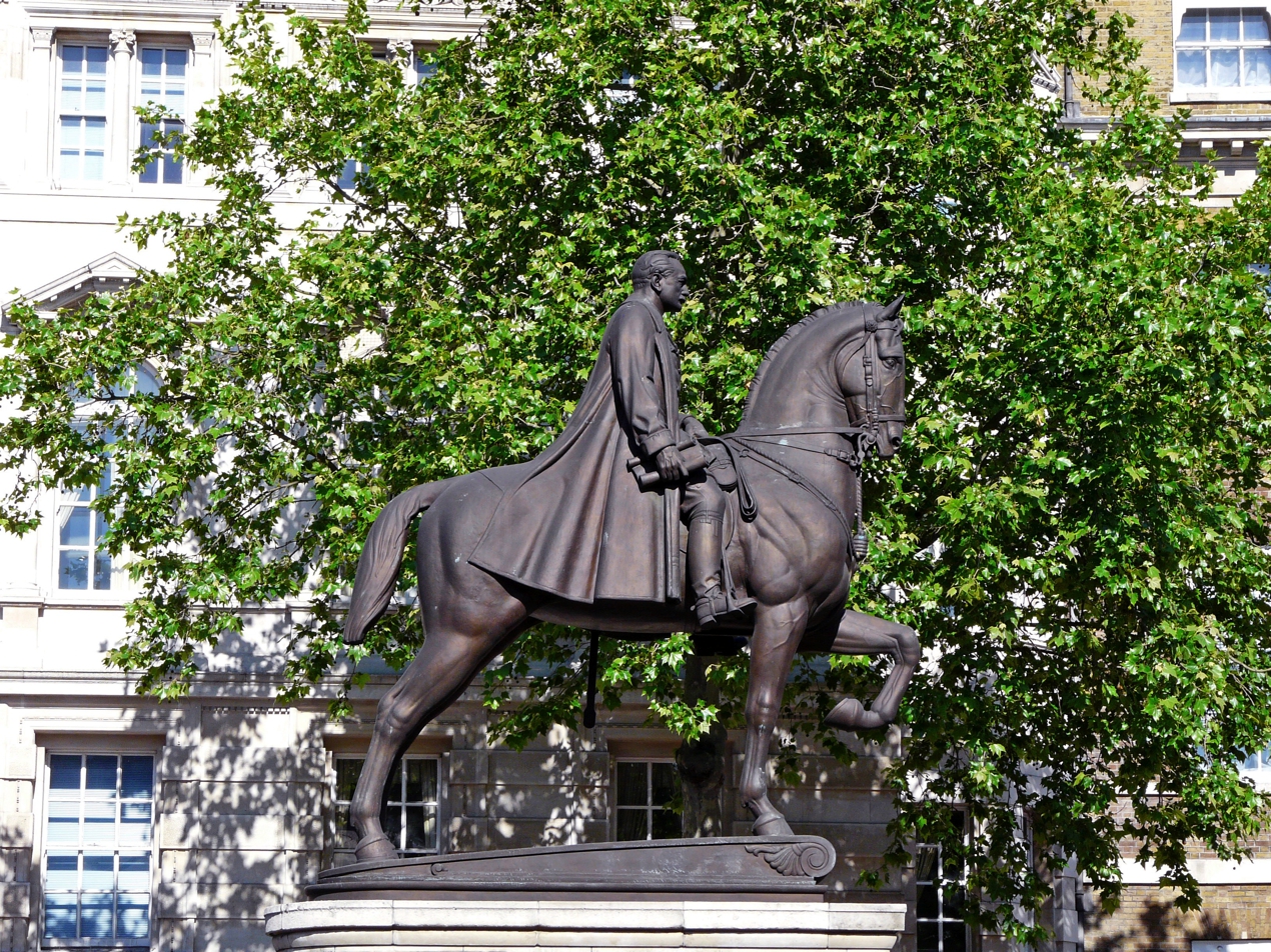 Equestrian statue of Douglas Haig in London UK