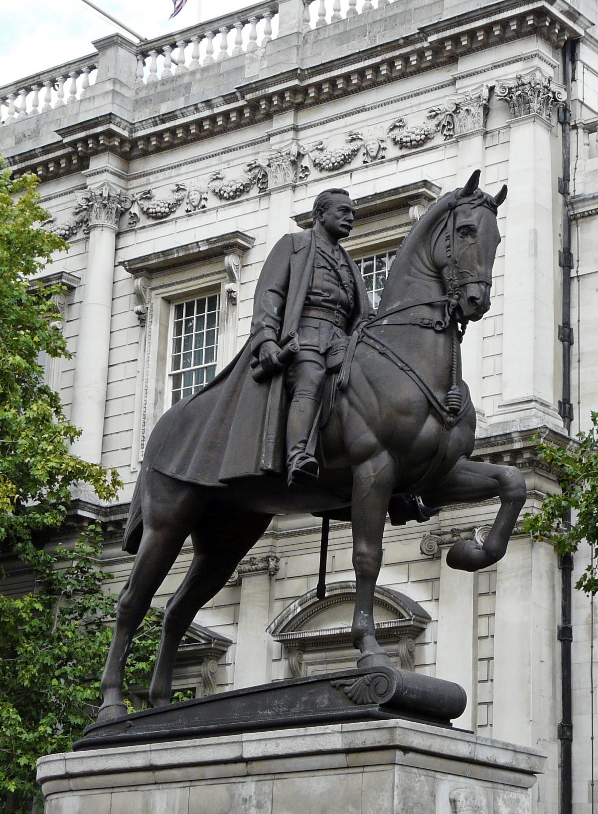 Equestrian statue of Douglas Haig in London UK