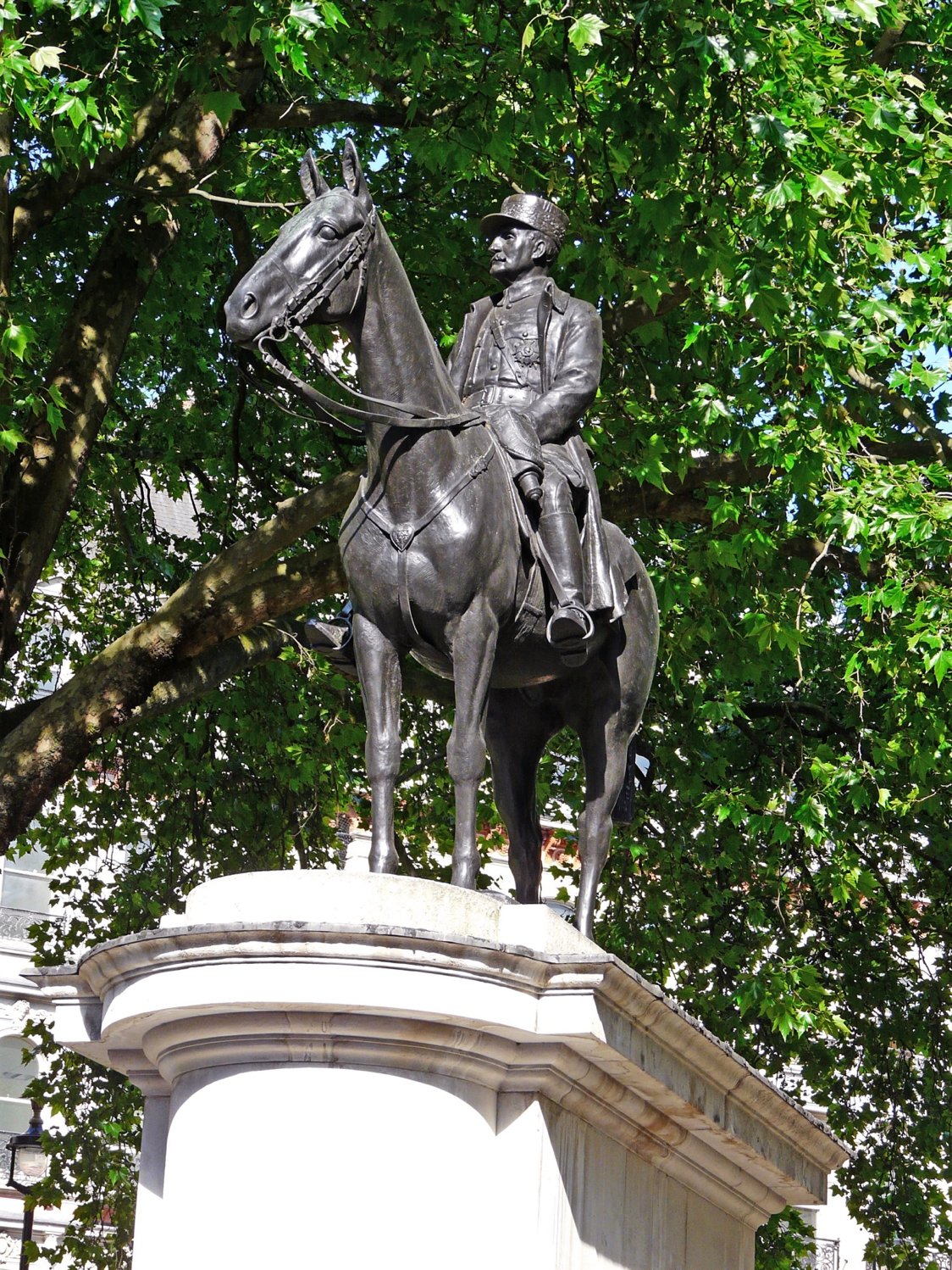 Equestrian statue of Ferdinand Foch in London UK